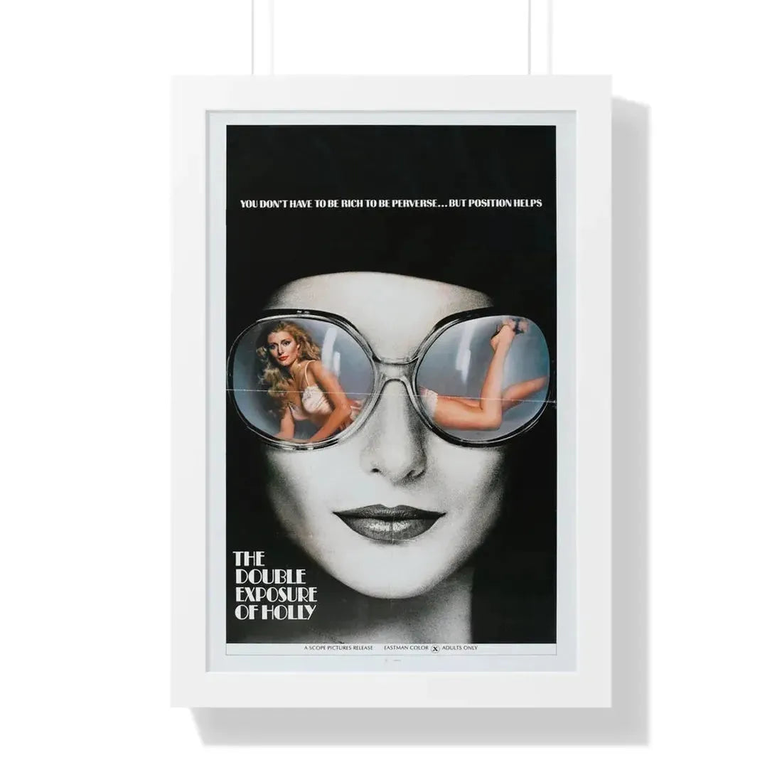 THE DOUBLE EXPOSURE OF HOLLY 1976 - Framed Movie Poster 16″ x 24″ White - The Sticker Space