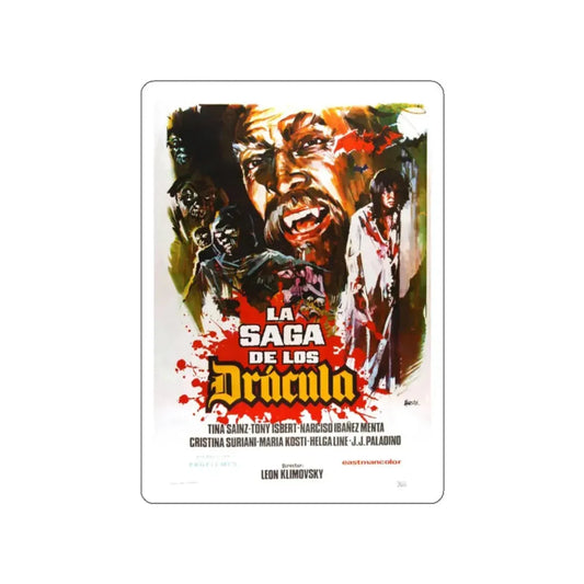 THE DRACULA SAGA 1972 Movie Poster STICKER Vinyl Die-Cut Decal 2 Inch - The Sticker Space