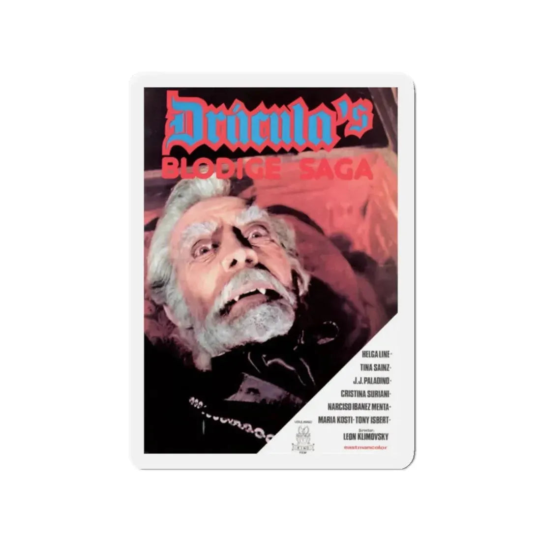 THE DRACULA SAGA (DANISH) 1972 Movie Poster - Refrigerator Magnet 2 Inch Die-Cut - The Sticker Space