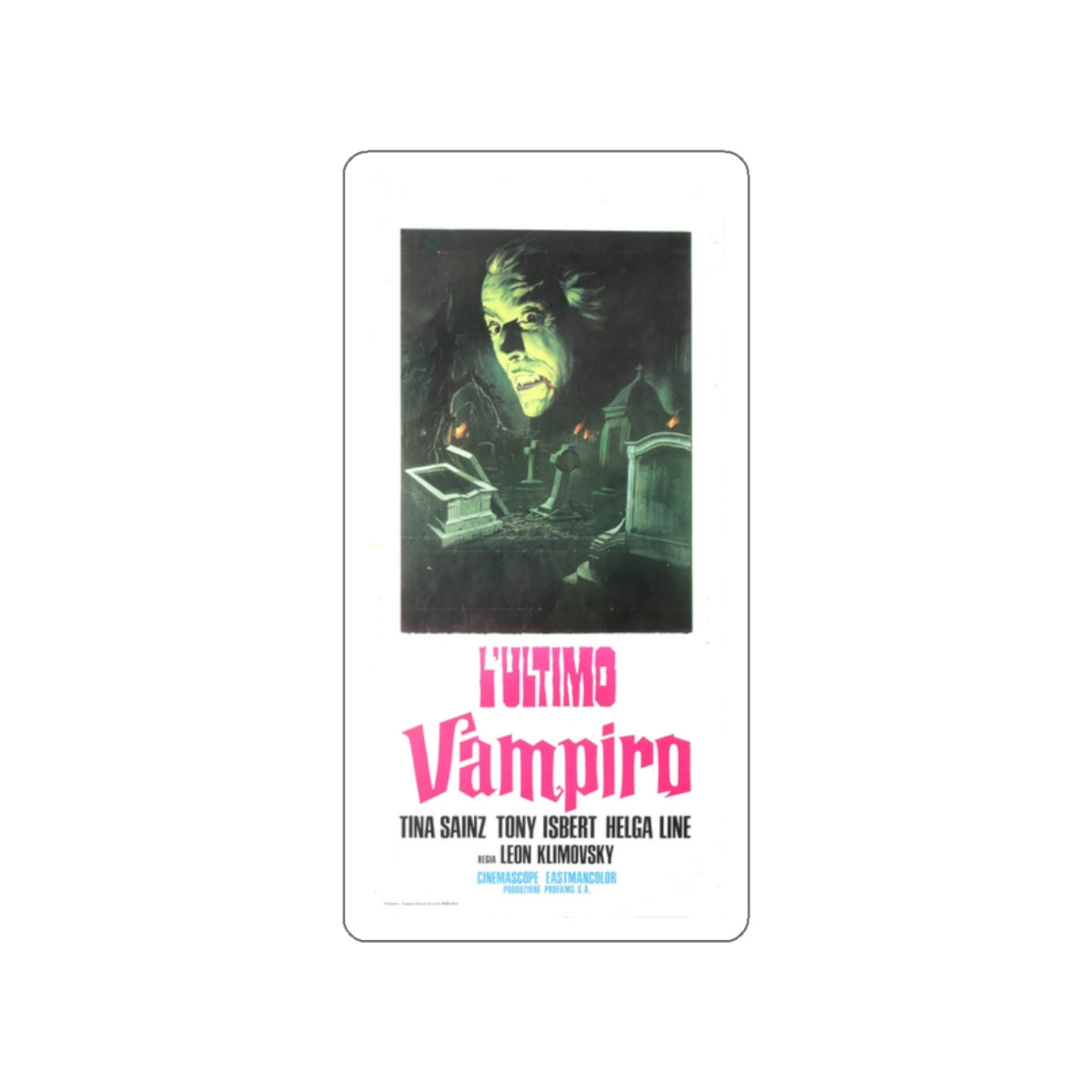 THE DRACULA SAGA (ITALIAN) 1972 Movie Poster STICKER Vinyl Die-Cut Decal-White-The Sticker Space