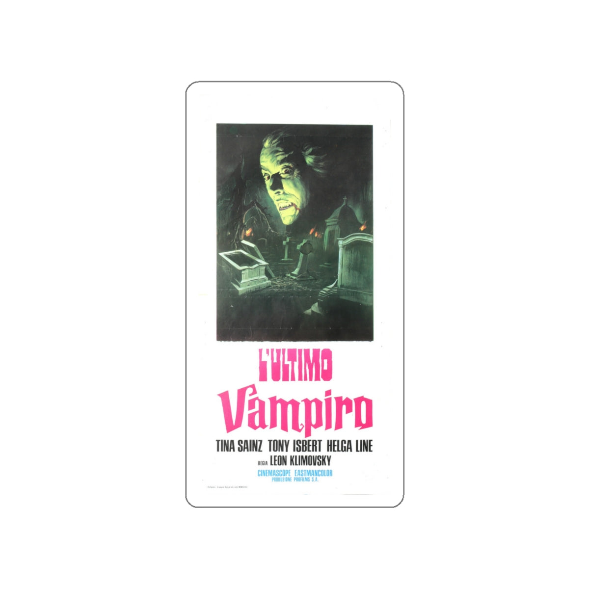 THE DRACULA SAGA (ITALIAN) 1972 Movie Poster STICKER Vinyl Die-Cut Decal-White-The Sticker Space