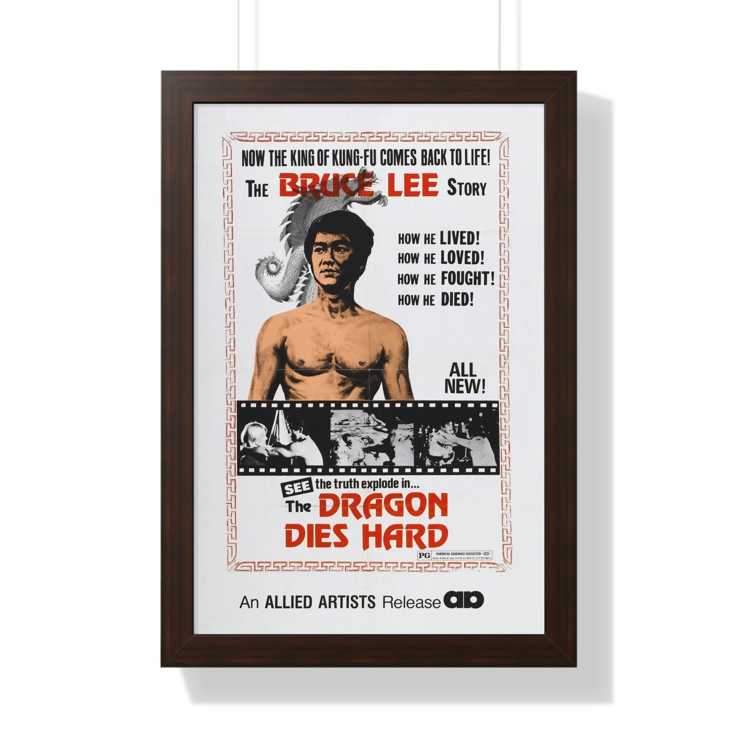 THE DRAGON DIES HARD 1974 - Framed Movie Poster-16″ x 24″-The Sticker Space