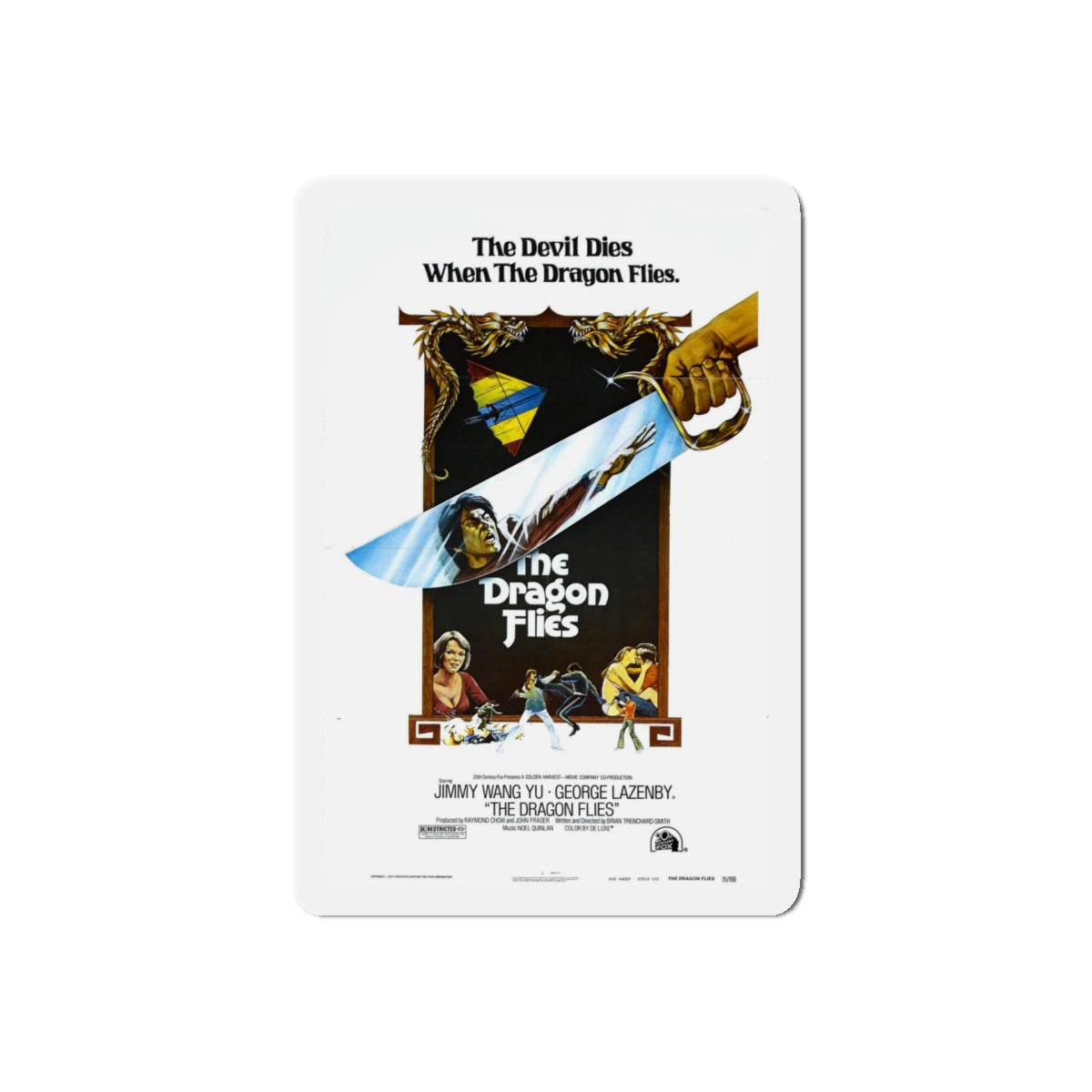 THE DRAGON FLIES (THE MAN FROM HONG KONG) 1975 Movie Poster - Refrigerator Magnet-5" x 5"-Die-Cut-1 pc-The Sticker Space