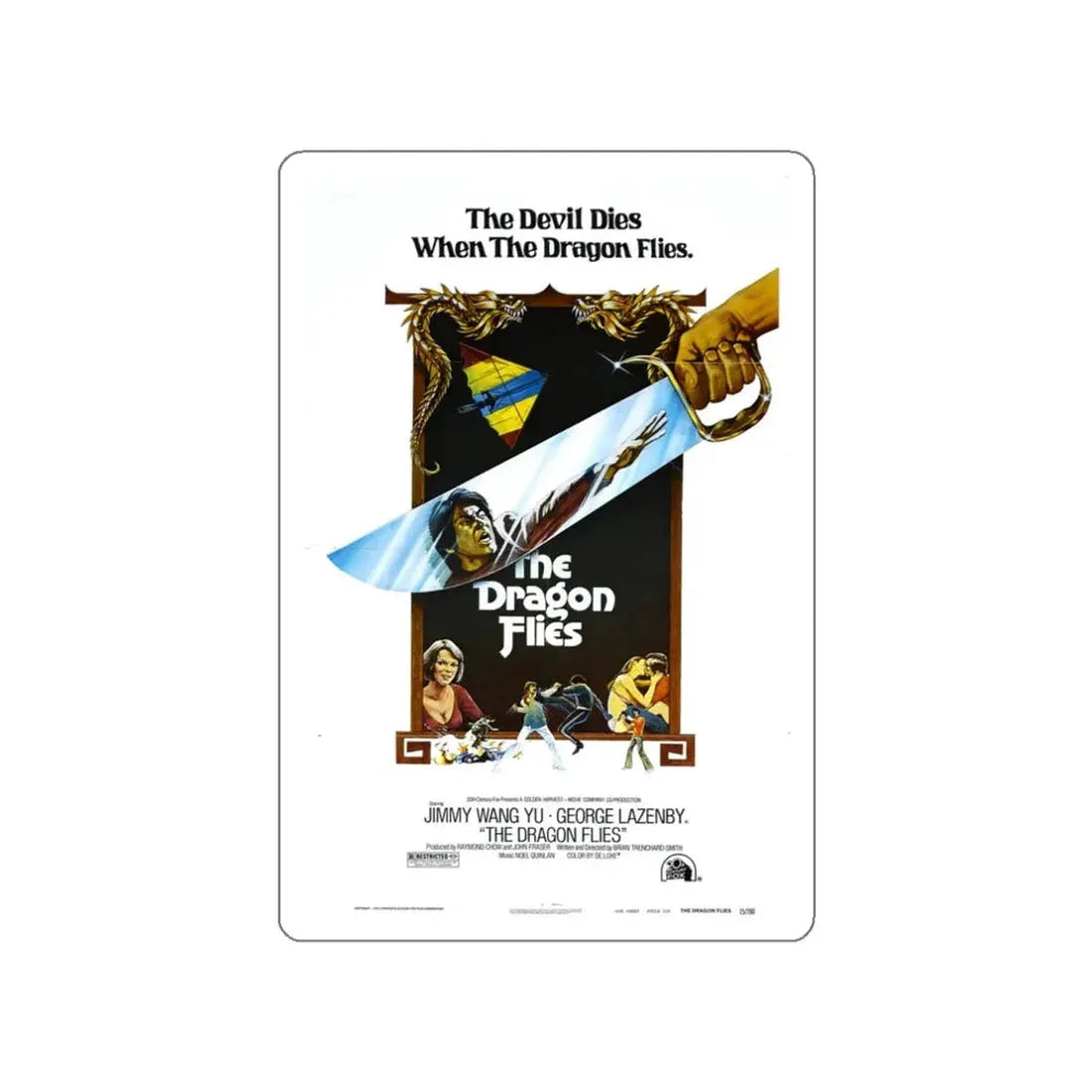 THE DRAGON FLIES (THE MAN FROM HONG KONG) 1975 Movie Poster STICKER Vinyl Die-Cut Decal 3 Inch - The Sticker Space
