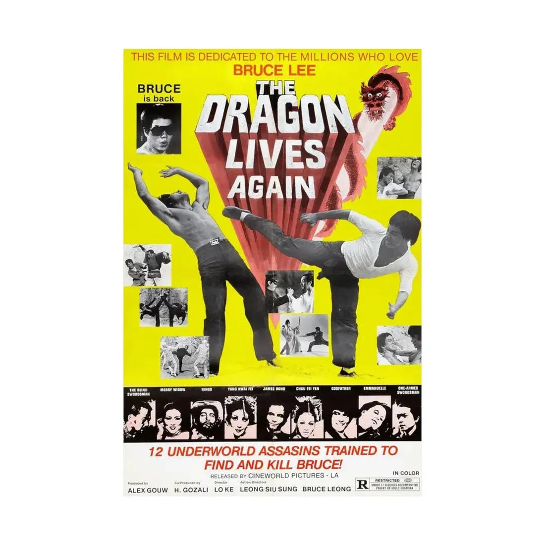 THE DRAGON LIVES AGAIN 1977 - Paper Movie Poster - The Sticker Space