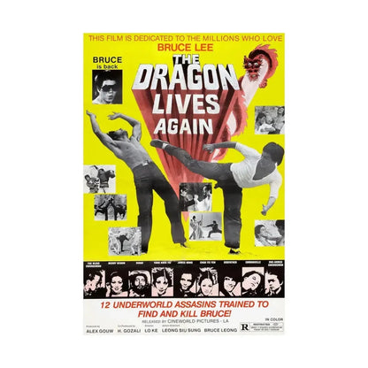 THE DRAGON LIVES AGAIN 1977 - Paper Movie Poster - The Sticker Space
