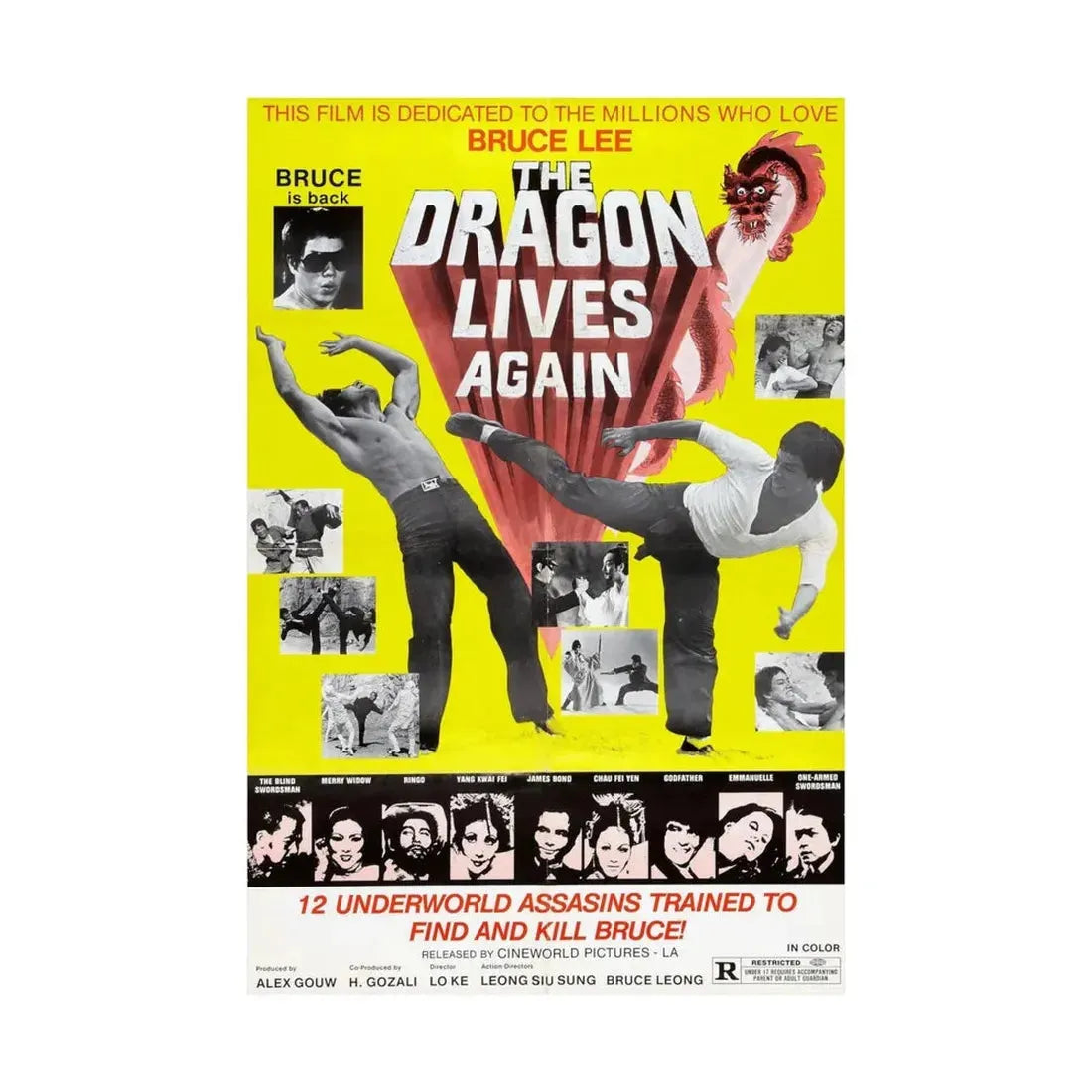 THE DRAGON LIVES AGAIN 1977 - Paper Movie Poster - The Sticker Space