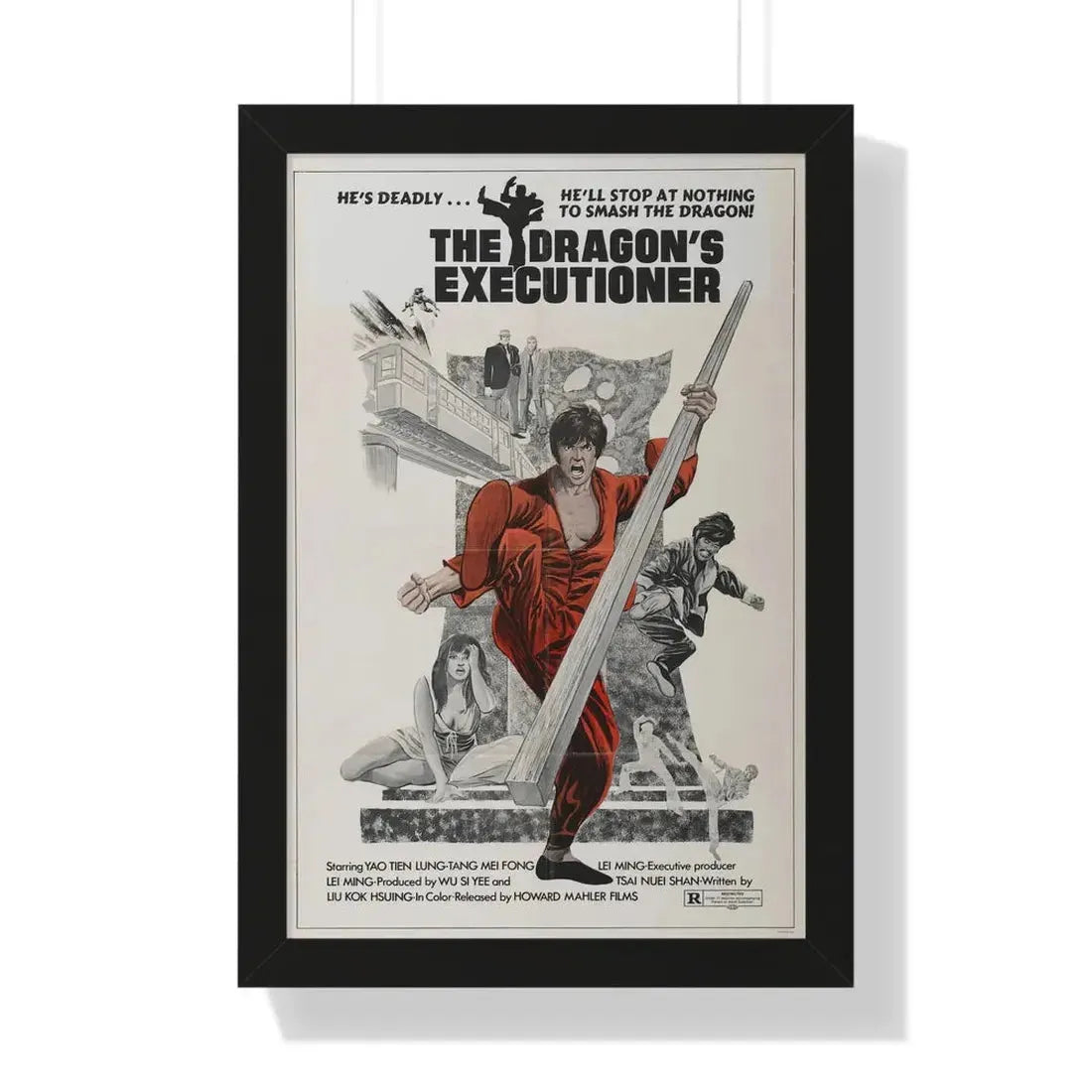 THE DRAGON'S EXECUTIONER 1972 - Framed Movie Poster 16″ x 24″ Black - The Sticker Space