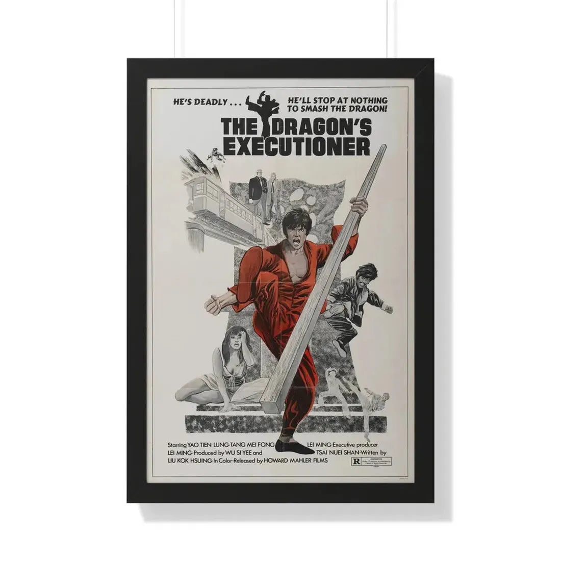 THE DRAGON'S EXECUTIONER 1972 - Framed Movie Poster 20" x 30" Black - The Sticker Space