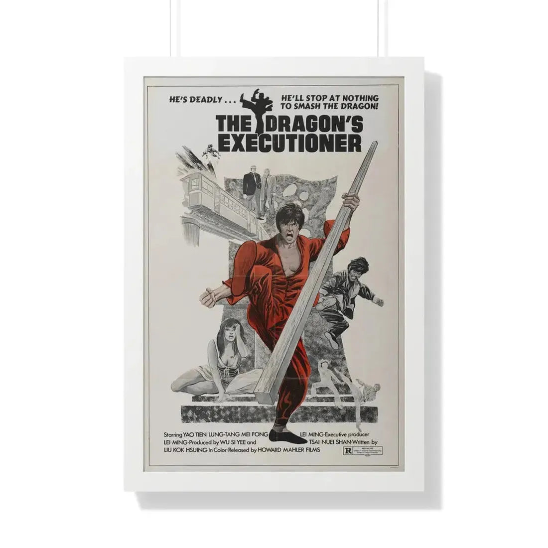 THE DRAGON'S EXECUTIONER 1972 - Framed Movie Poster 20" x 30" White - The Sticker Space