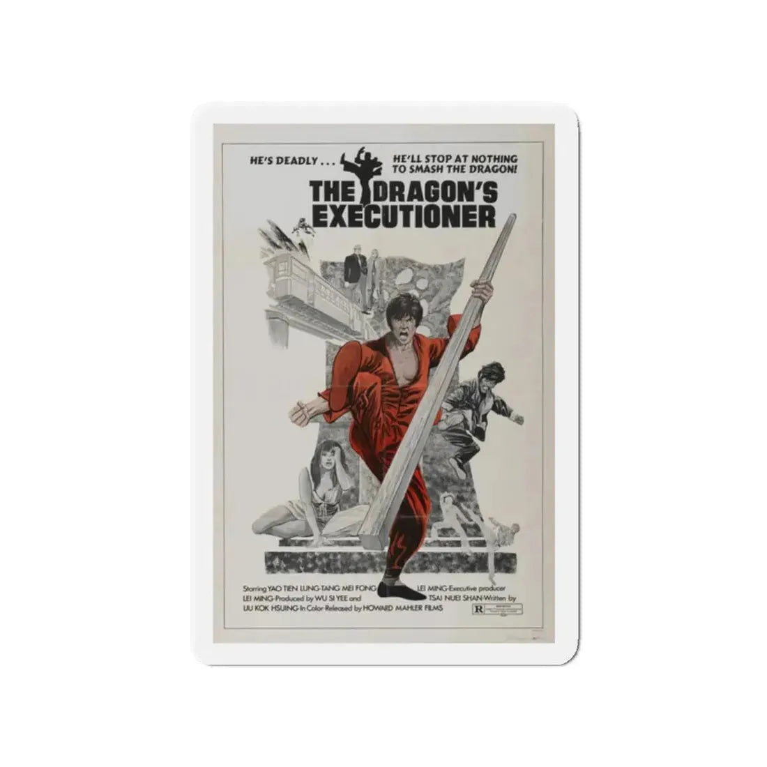 THE DRAGON'S EXECUTIONER 1972 Movie Poster - Refrigerator Magnet 2 Inch Die-Cut - The Sticker Space