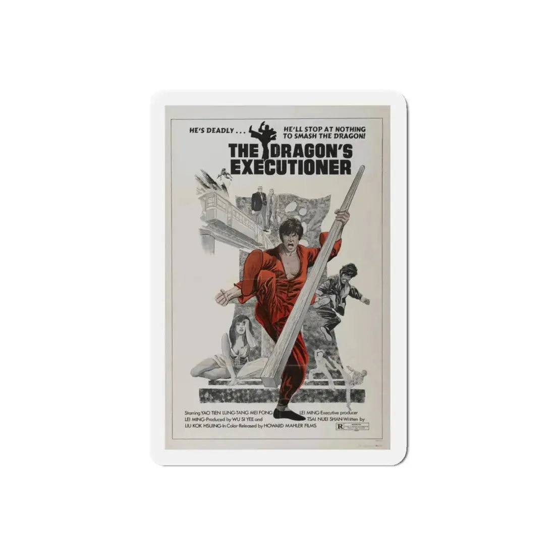 THE DRAGON'S EXECUTIONER 1972 Movie Poster - Refrigerator Magnet 5 Inch Die-Cut - The Sticker Space