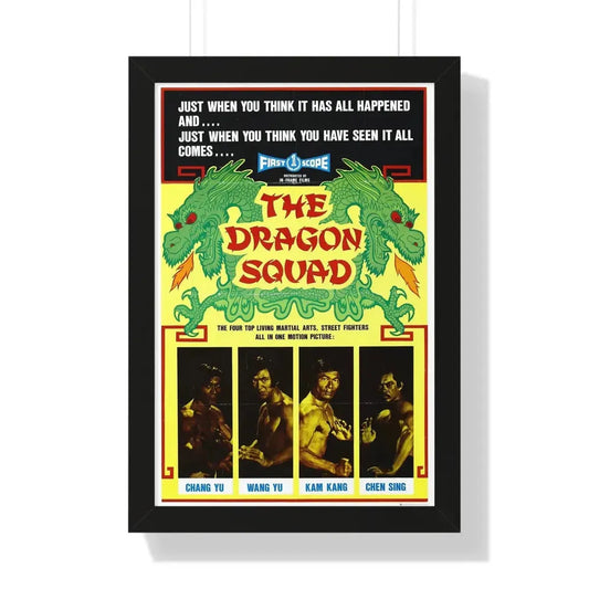 THE DRAGON SQUAD 1974 - Framed Movie Poster 16″ x 24″ Black - The Sticker Space
