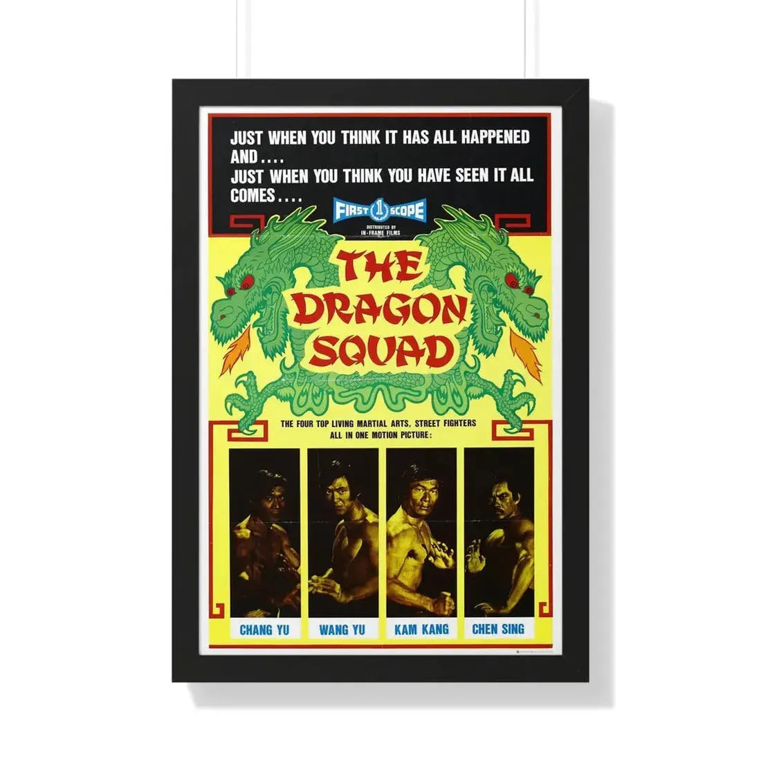 THE DRAGON SQUAD 1974 - Framed Movie Poster 20" x 30" Black - The Sticker Space