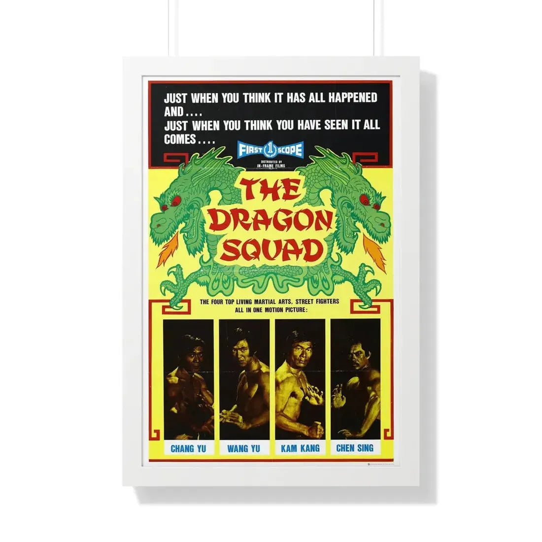 THE DRAGON SQUAD 1974 - Framed Movie Poster 20" x 30" White - The Sticker Space