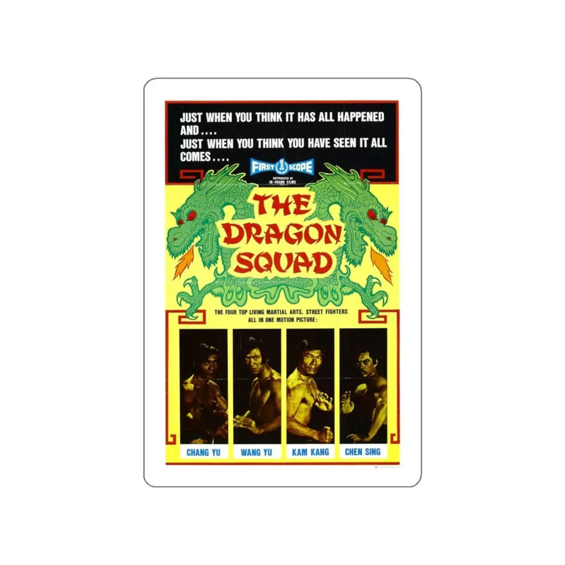 THE DRAGON SQUAD 1974 Movie Poster STICKER Vinyl Die-Cut Decal 3 Inch - The Sticker Space