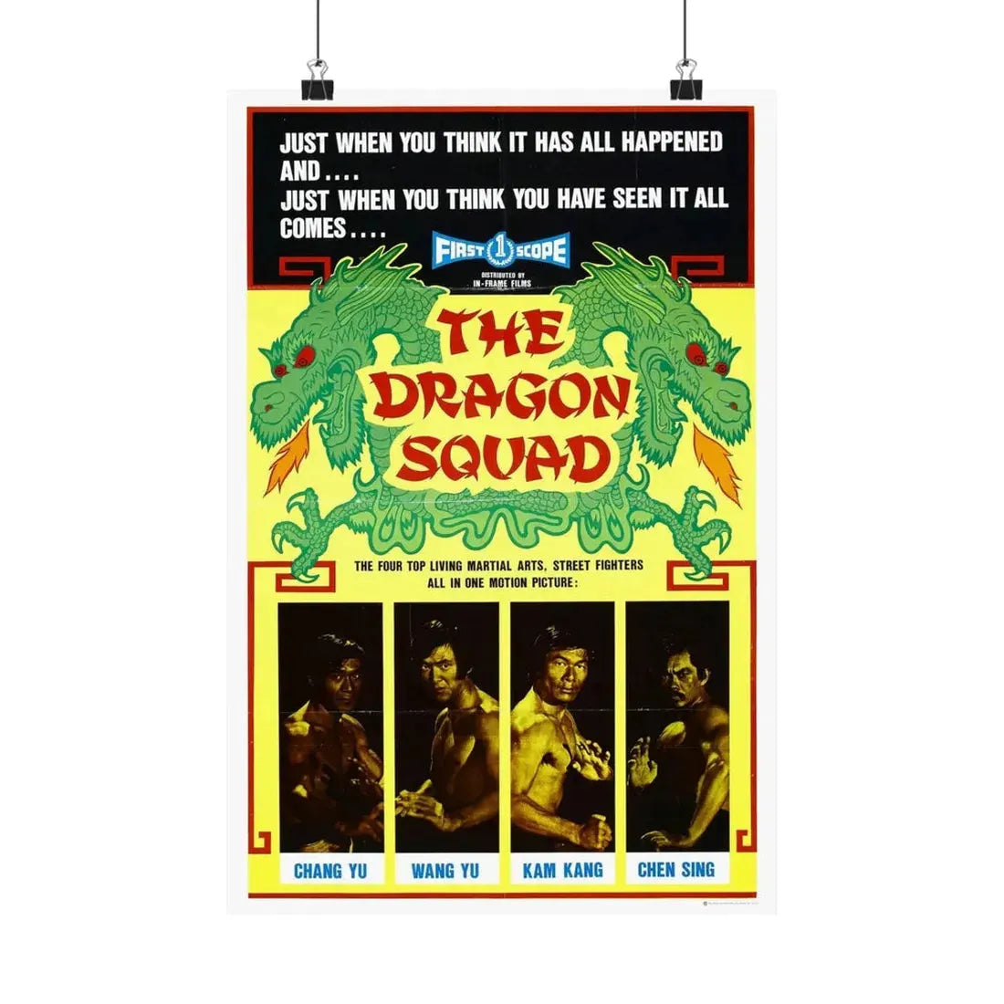 THE DRAGON SQUAD 1974 - Paper Movie Poster 12″ x 18″ Matte - The Sticker Space
