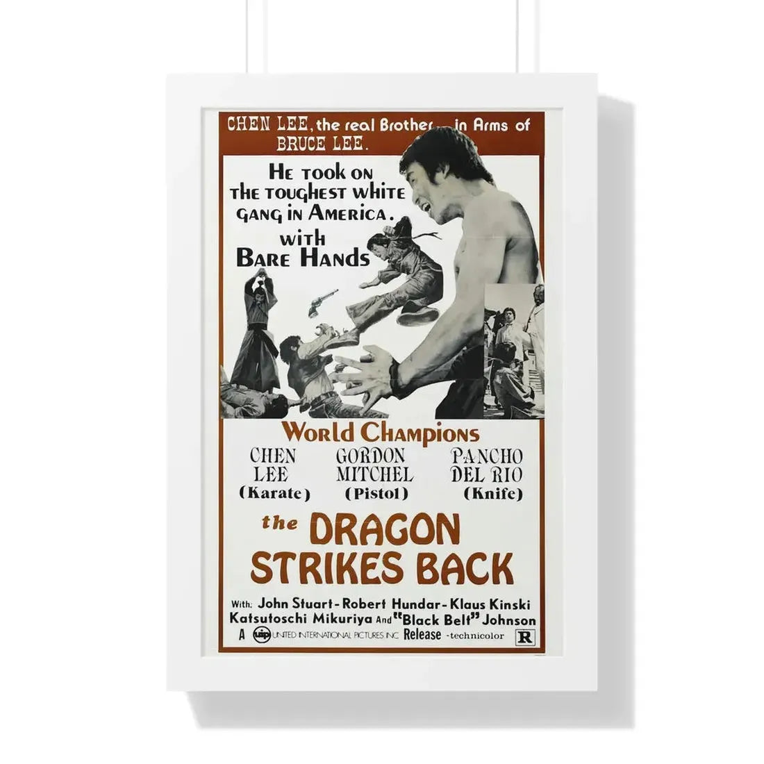 THE DRAGON STRIKES BACK 1975 - Framed Movie Poster 16″ x 24″ White - The Sticker Space