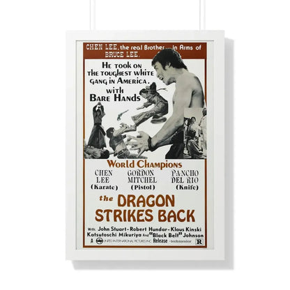 THE DRAGON STRIKES BACK 1975 - Framed Movie Poster 20" x 30" White - The Sticker Space