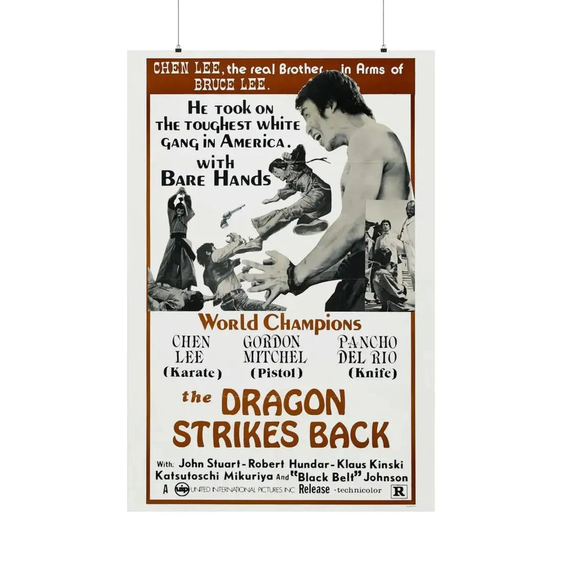 THE DRAGON STRIKES BACK 1975 - Paper Movie Poster 36" x 54" Matte - The Sticker Space