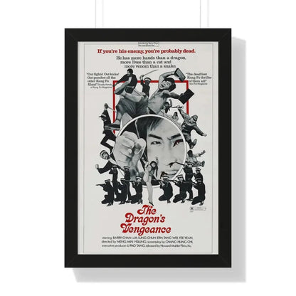 THE DRAGONS VENGEANCE 1972 - Framed Movie Poster 16″ x 24″ Black - The Sticker Space