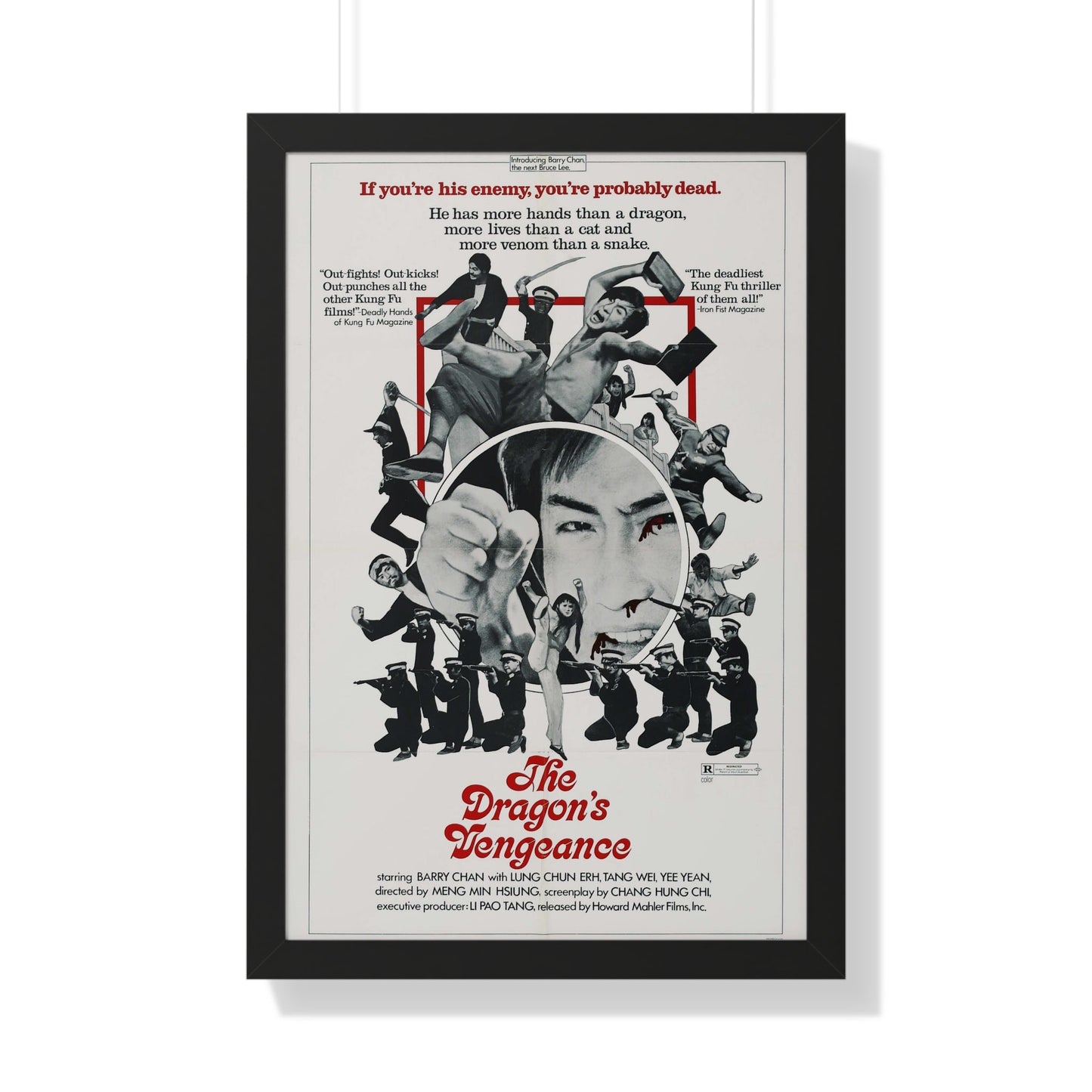 THE DRAGONS VENGEANCE 1972 - Framed Movie Poster-20" x 30"-The Sticker Space