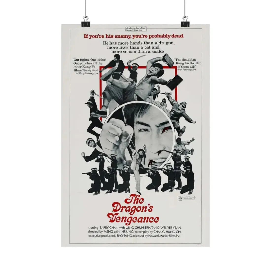 THE DRAGONS VENGEANCE 1972 - Paper Movie Poster 12″ x 18″ Matte - The Sticker Space