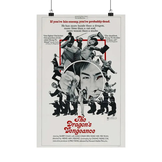 THE DRAGONS VENGEANCE 1972 - Paper Movie Poster 12″ x 18″ Matte - The Sticker Space