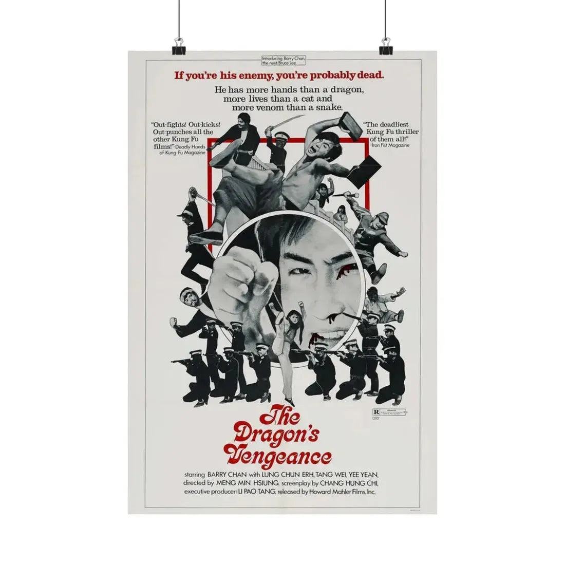 THE DRAGONS VENGEANCE 1972 - Paper Movie Poster 16″ x 24″ Matte - The Sticker Space