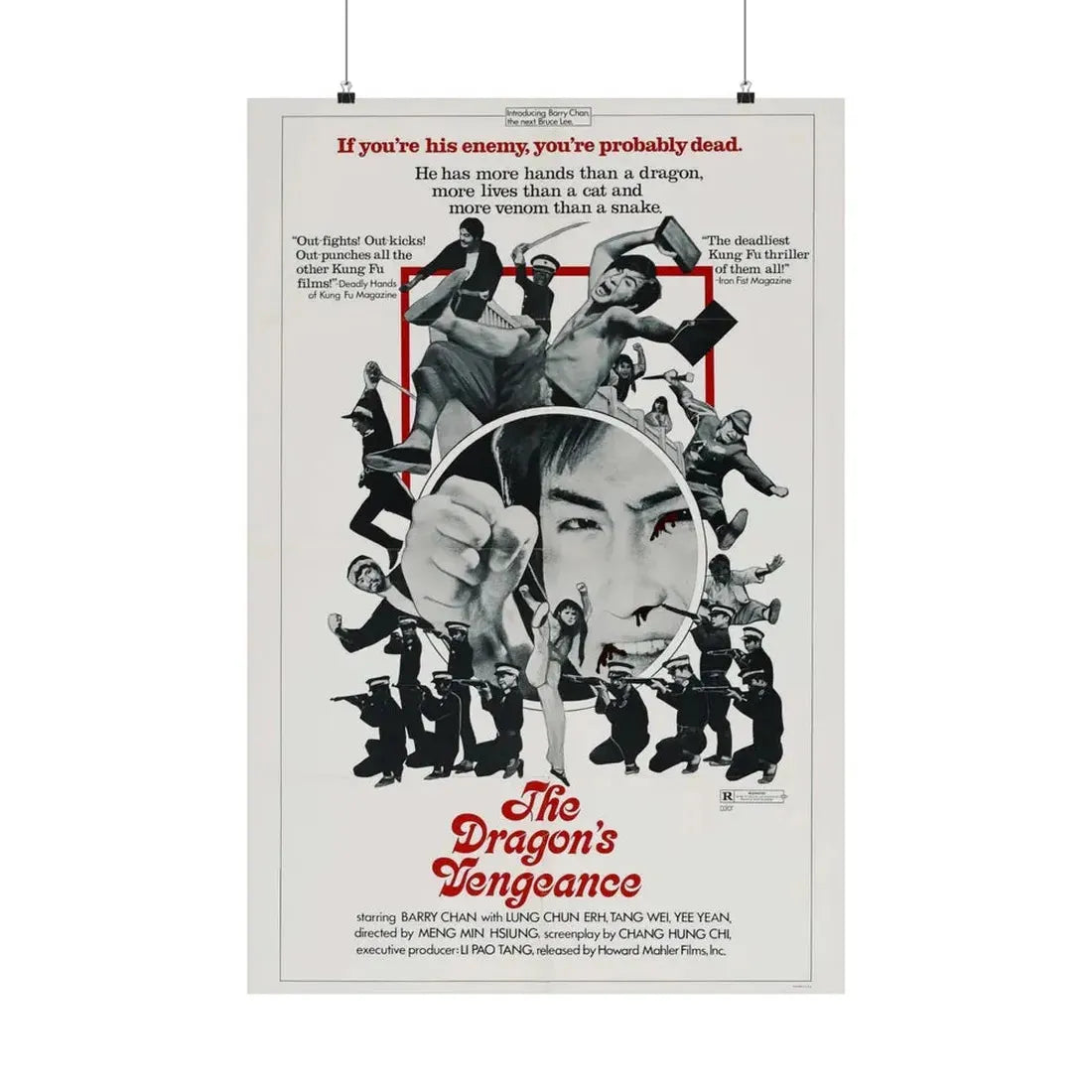 THE DRAGONS VENGEANCE 1972 - Paper Movie Poster 24″ x 36″ Matte - The Sticker Space