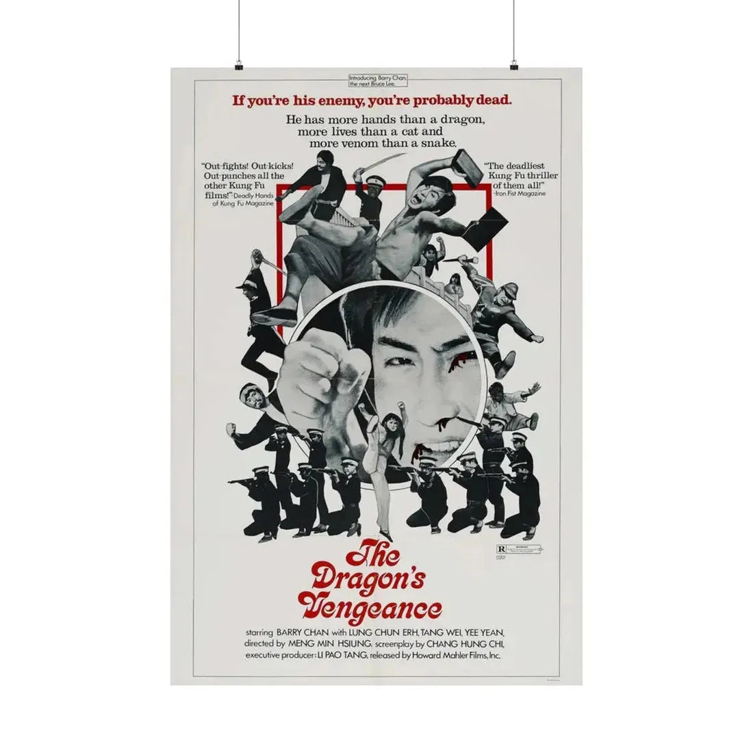 THE DRAGONS VENGEANCE 1972 - Paper Movie Poster 36" x 54" Matte - The Sticker Space