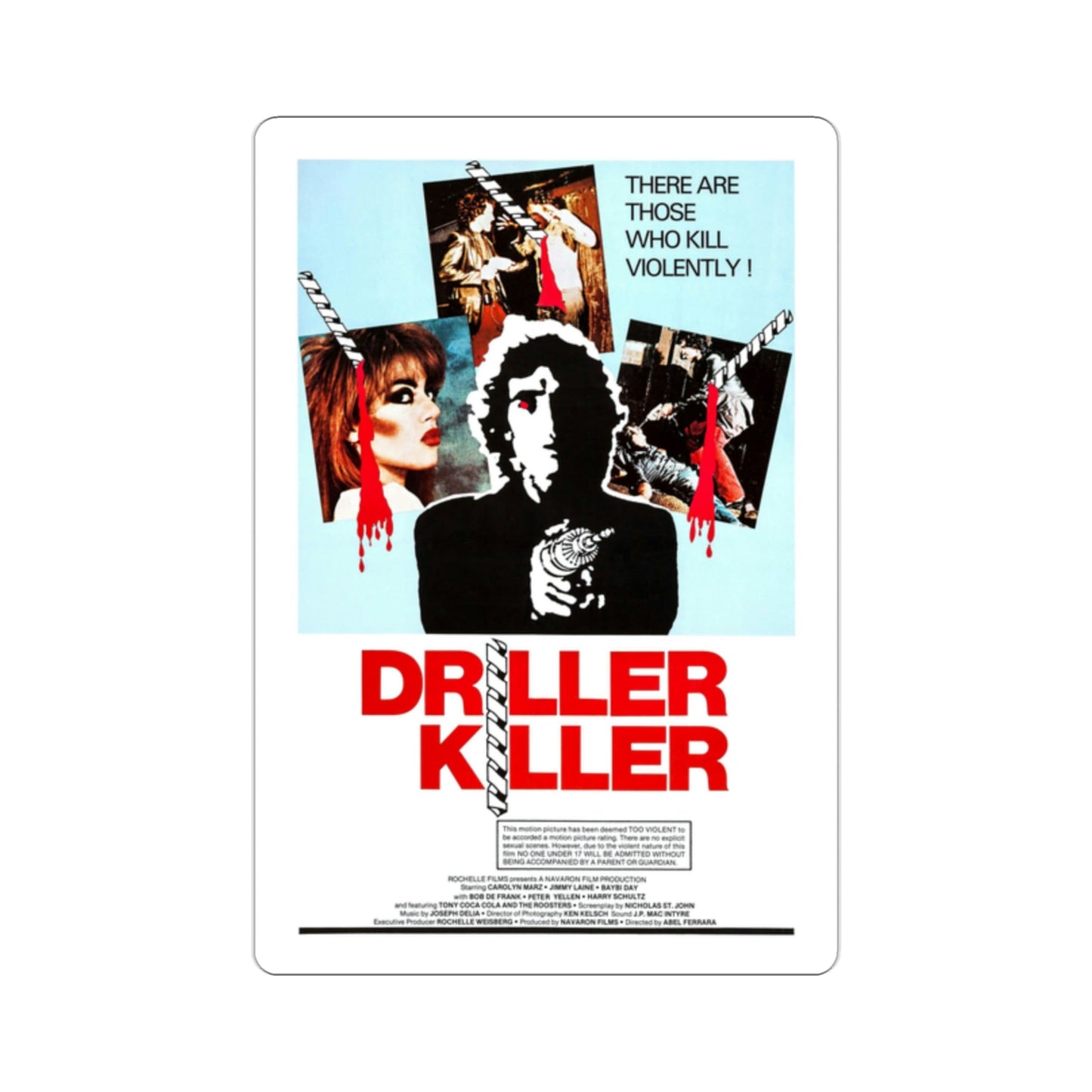 The Driller Killer 1979 Movie Poster STICKER Vinyl Die-Cut Decal-2 Inch-The Sticker Space