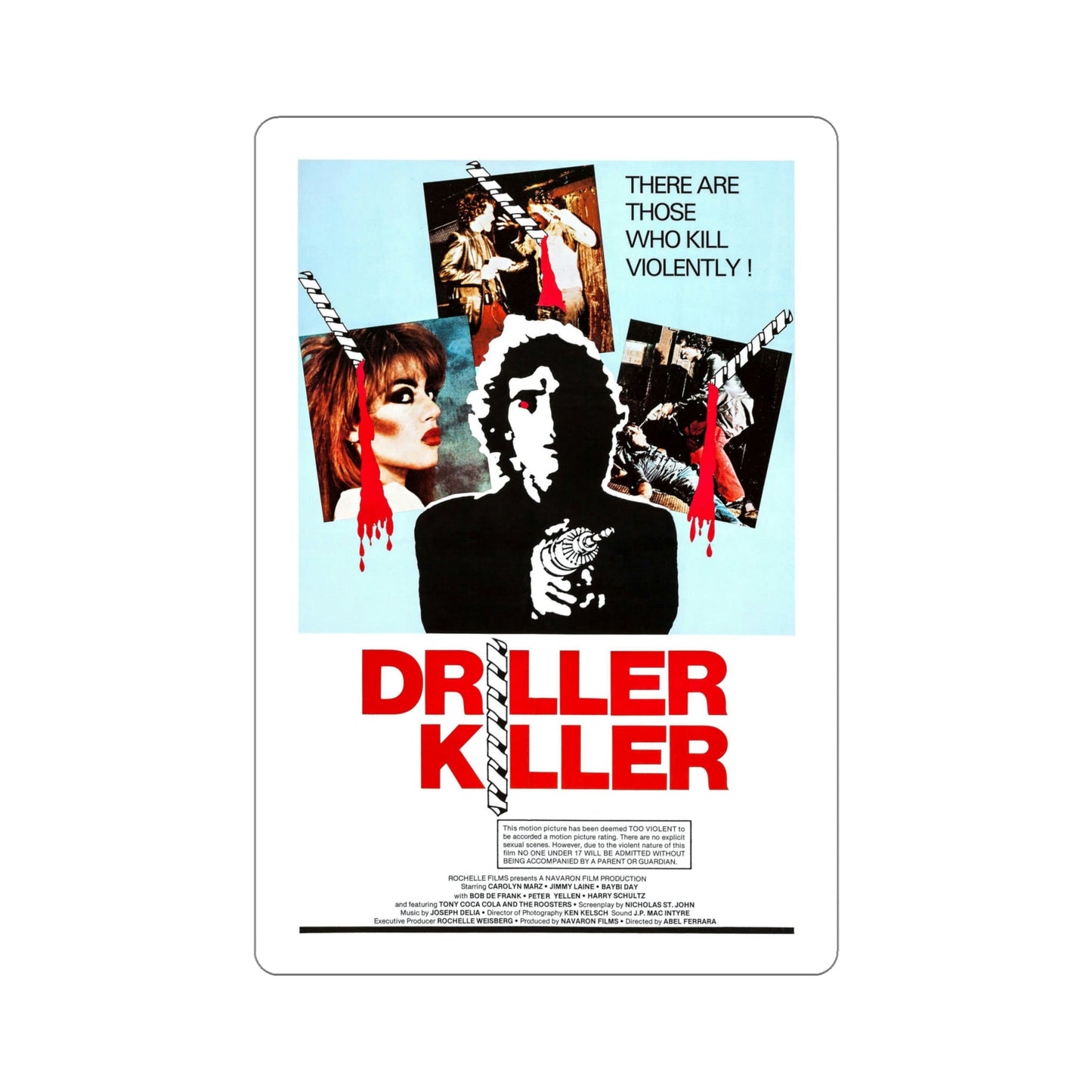 The Driller Killer 1979 Movie Poster STICKER Vinyl Die-Cut Decal-6 Inch-The Sticker Space