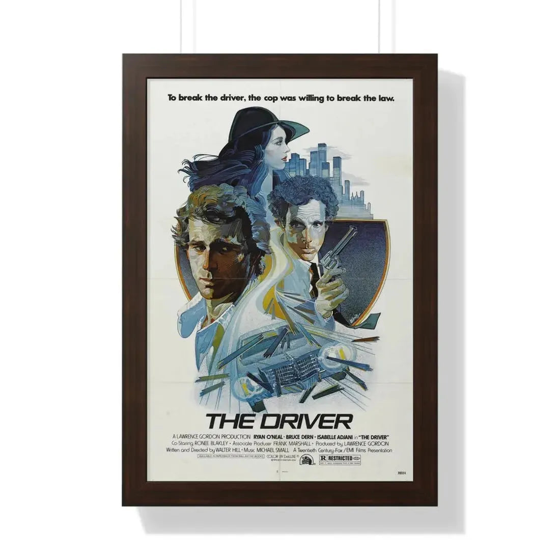 THE DRIVER 1978 - Framed Movie Poster 16″ x 24″ Walnut - The Sticker Space