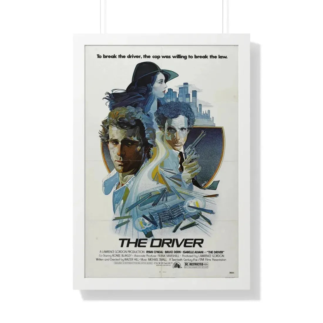 THE DRIVER 1978 - Framed Movie Poster 20" x 30" White - The Sticker Space
