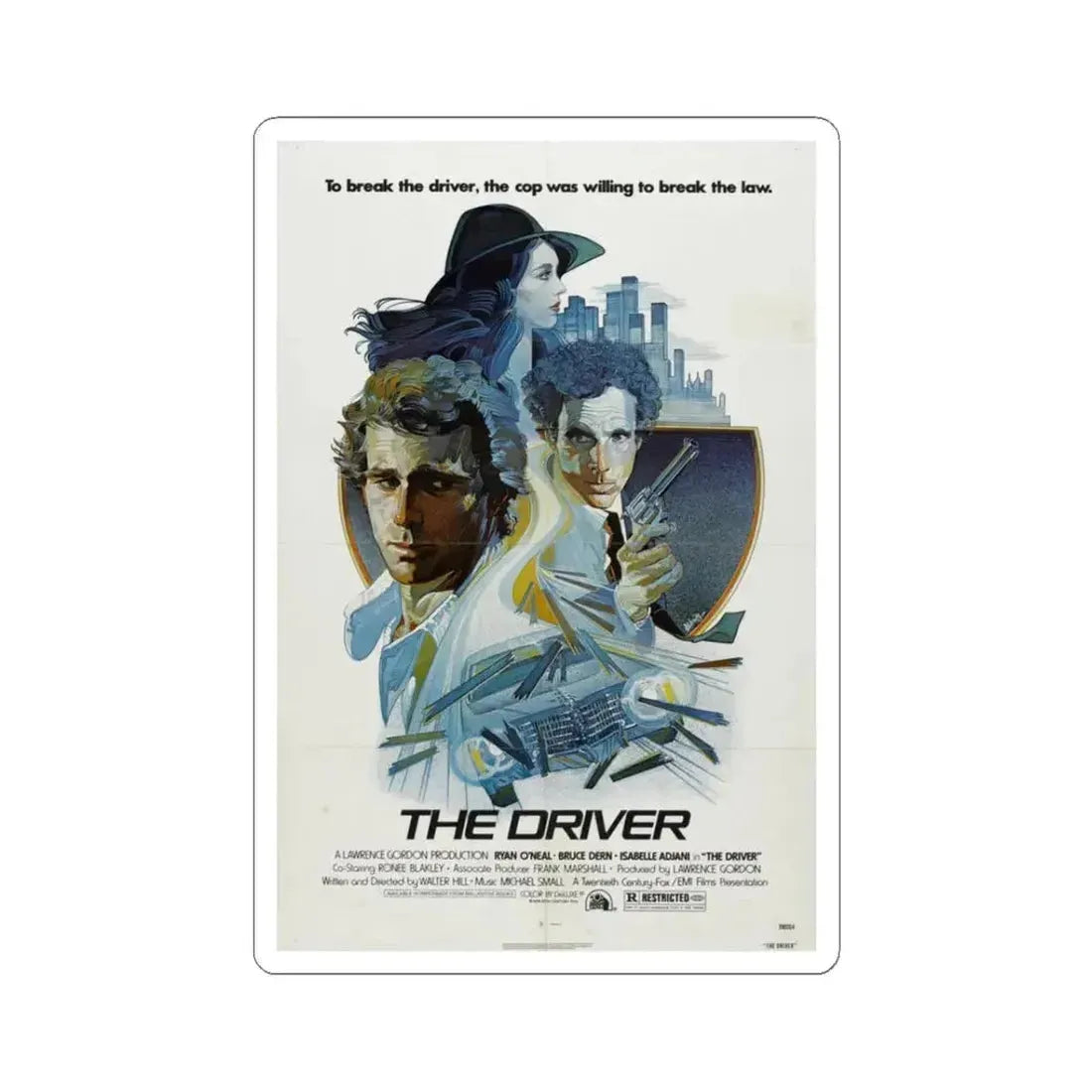 THE DRIVER 1978 Movie Poster - STICKER Vinyl Kiss-Cut Decal 3 Inch White - The Sticker Space