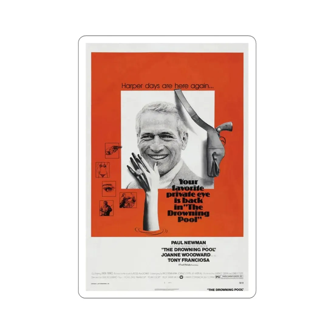 The Drowning Pool 1975 Movie Poster STICKER Vinyl Die-Cut Decal 3 Inch - The Sticker Space