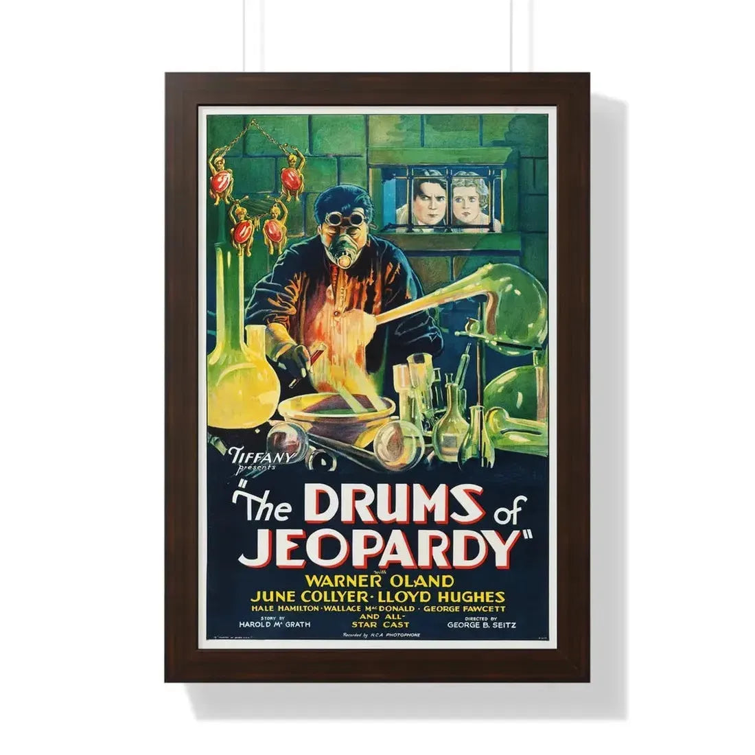 THE DRUMS OF JEOPARDY 1931 - Framed Movie Poster 16″ x 24″ Walnut - The Sticker Space