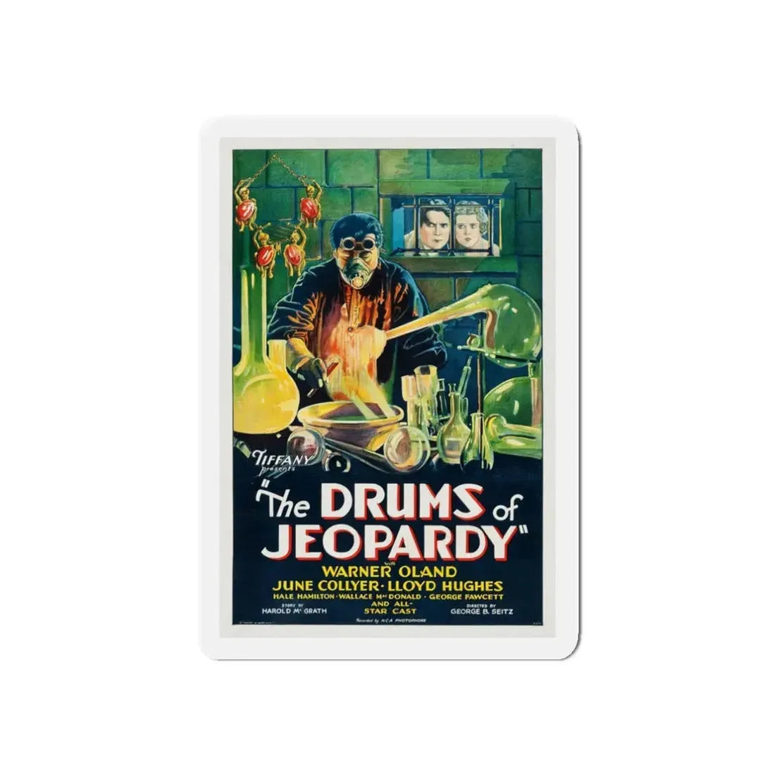 THE DRUMS OF JEOPARDY 1931 Movie Poster - Refrigerator Magnet 3 Inch Die-Cut - The Sticker Space