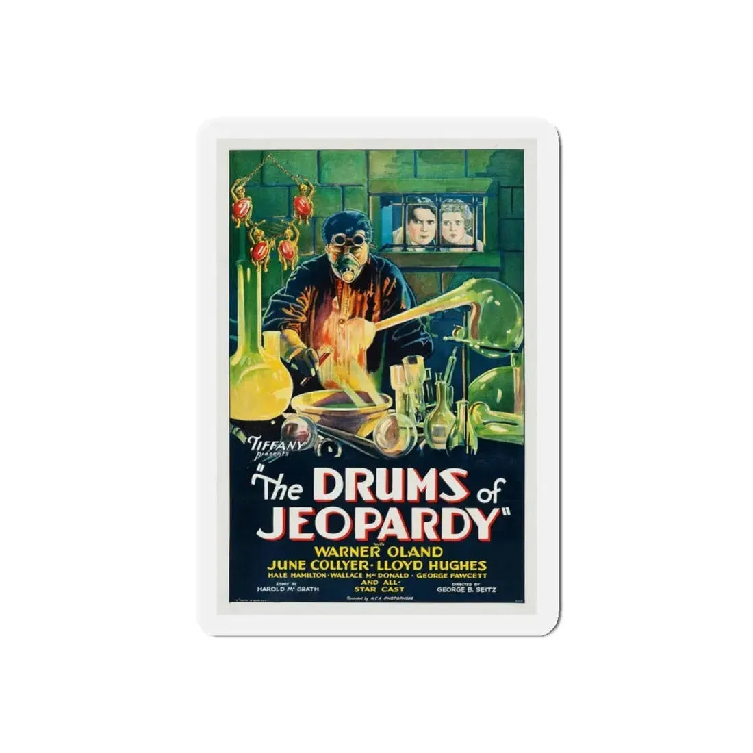THE DRUMS OF JEOPARDY 1931 Movie Poster - Refrigerator Magnet 4 Inch Die-Cut - The Sticker Space