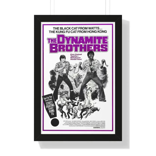 THE DYNAMITE BROTHERS (STUD BROWN) 1974 - Framed Movie Poster 16″ x 24″ Black - The Sticker Space