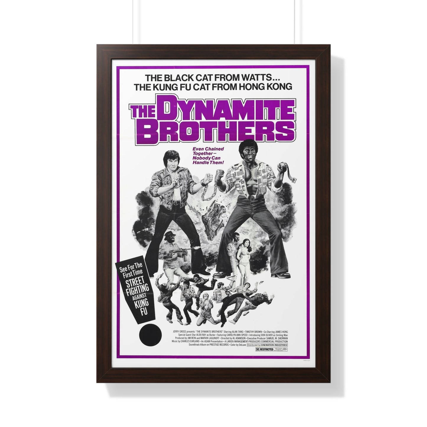 THE DYNAMITE BROTHERS (STUD BROWN) 1974 - Framed Movie Poster-20" x 30"-The Sticker Space