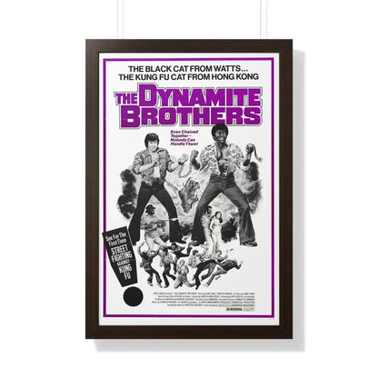 THE DYNAMITE BROTHERS (STUD BROWN) 1974 - Framed Movie Poster 20" x 30" Walnut - The Sticker Space