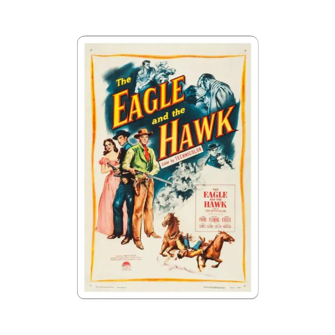 The Eagle and the Hawk 1950 Movie Poster - STICKER Vinyl Kiss-Cut Decal 2 Inch White - The Sticker Space