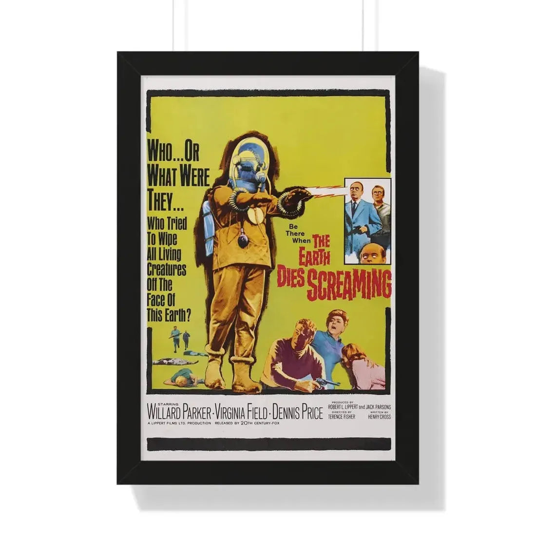 THE EARTH DIES SCREAMING 1964 - Framed Movie Poster 16″ x 24″ Black - The Sticker Space