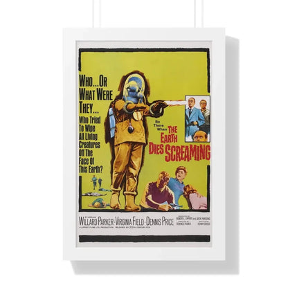 THE EARTH DIES SCREAMING 1964 - Framed Movie Poster 16″ x 24″ White - The Sticker Space