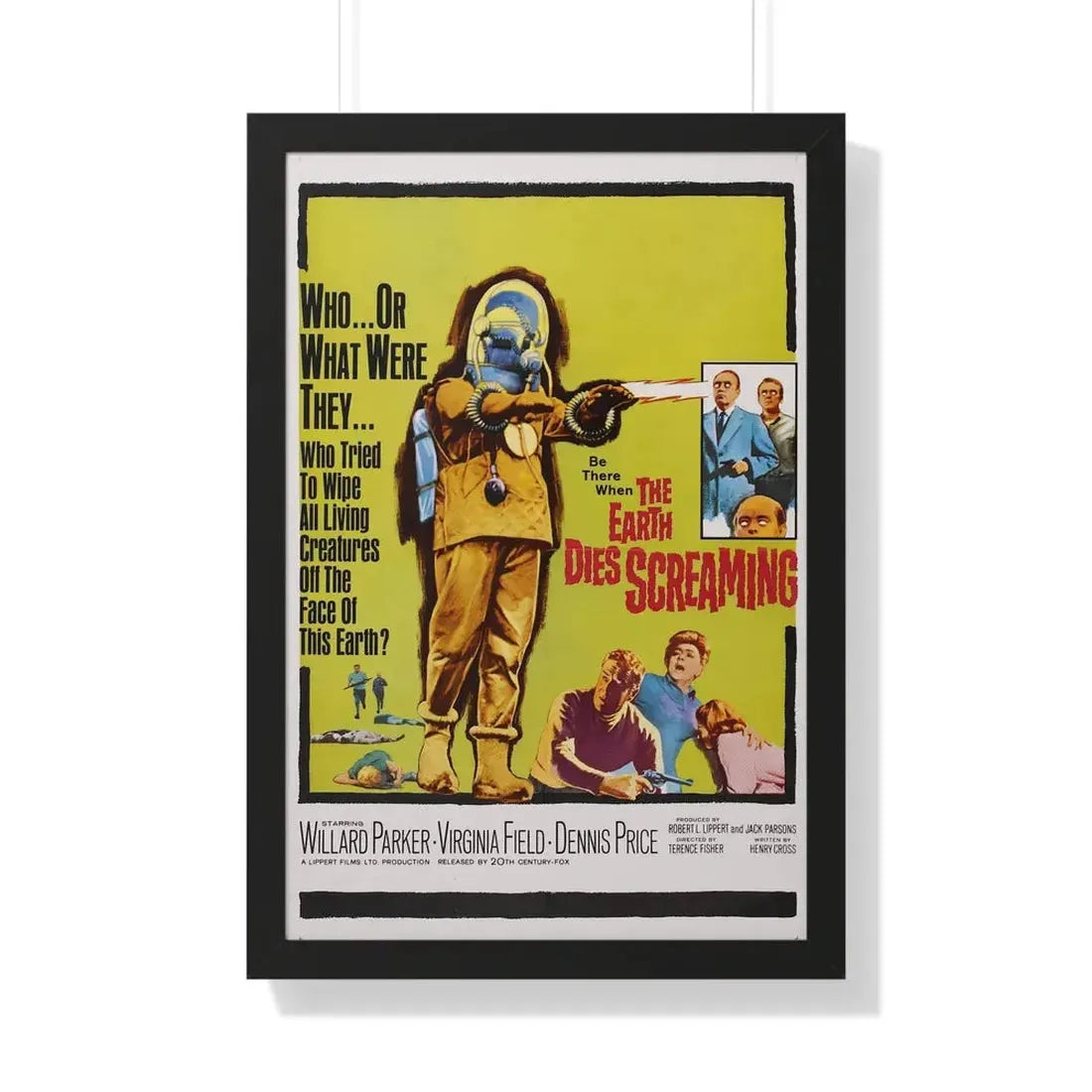 THE EARTH DIES SCREAMING 1964 - Framed Movie Poster 20" x 30" Black - The Sticker Space