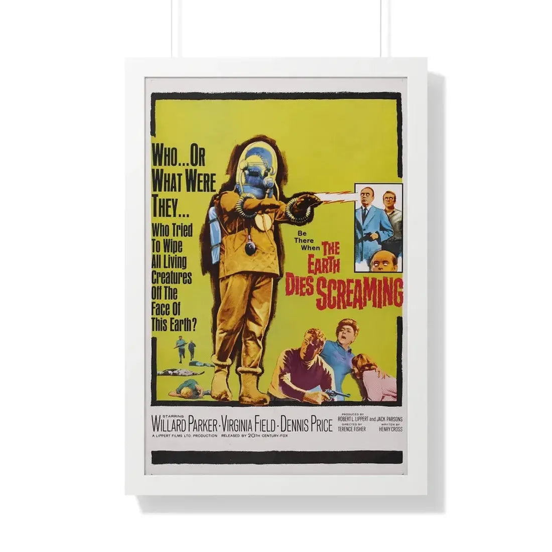 THE EARTH DIES SCREAMING 1964 - Framed Movie Poster 20" x 30" White - The Sticker Space