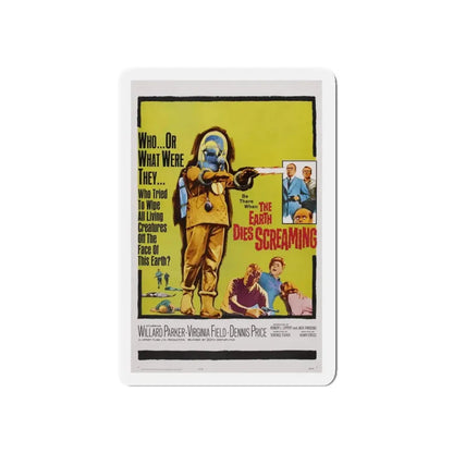 THE EARTH DIES SCREAMING 1964 Movie Poster - Refrigerator Magnet 3 Inch Die-Cut - The Sticker Space