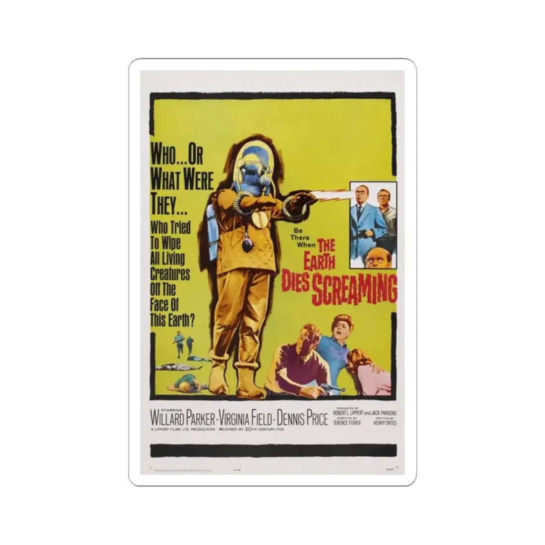 THE EARTH DIES SCREAMING 1964 Movie Poster - STICKER Vinyl Kiss-Cut Decal 2 Inch White - The Sticker Space